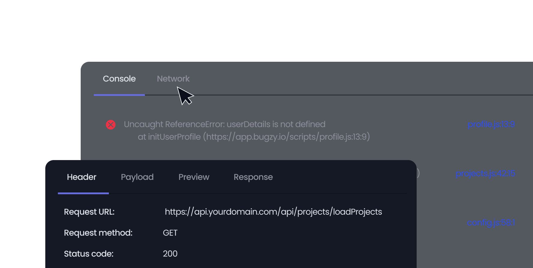 Bugzy's client feedback software offers in-depth analysis with user details, technical insights, and more
