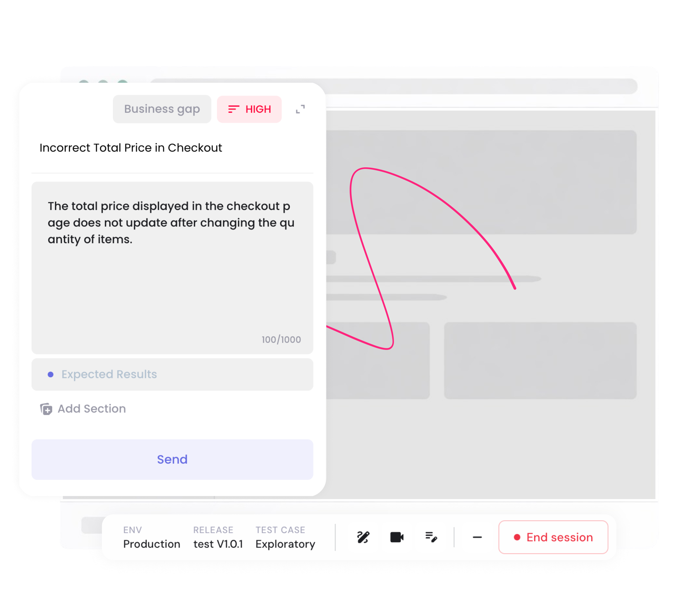 One-click issue reporting